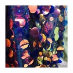 Shining iridescent fancy sequin mesh fabric for party dress