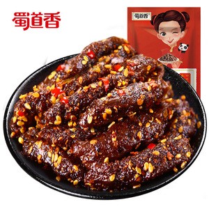 Shu Dao Xiang Wholesale Manufacturer OEM Bulk Items 100g Spicy Snack Food Dried Meat Cooked Jerky Beef Snacks