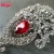 Import Silver Ornate Swinging Drop Pin Clear Red Crystal Broach Dangling Wedding Brooch Bouquet Embellishment from China