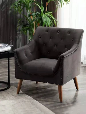 Simple modern stylish high-end living room velvet three person sofa custom furniture