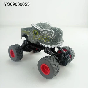 Small plastic pull back car toy animal dinosaur pull back vehicles off road car
