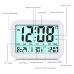 Smart Digital Smart Clock, Talking Clock 3 Group Alarm, Smart Optional Workday Alarm Clock Night and Snooze Function Month Date