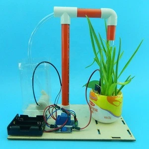 Soil humidity sensing automatic flower watering kit Stem project
