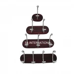 Solid Mango Wooden Living Room Decoration Clothes Hanging Wall Hook Set With Wooden Hanger Decor Hanging Metal Wall Hooks