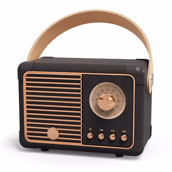 Import Compact Retro Bluetooth Speaker with Powerful Sound Quality from China