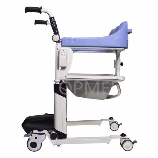 Easy Operate Patient Transfer Lifting Shower Commode Wheel Chair for Bathroom Toilet