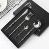 stainless steel cutlery set hotel best selling dinner spoons forks knives flatware 4 pcs set