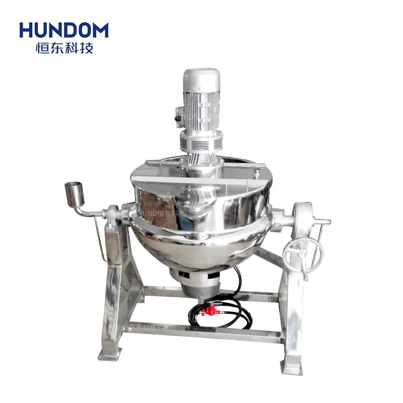 Stainless steel gas burner jacketed kettle with mixer /industrial jam making machine jacketed kettle cooking mixer jacketed tilt