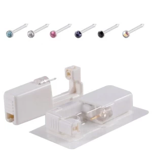 Stainless Steel & Gold Plating Birthstone Sterilized Disposable Ear Piercing Unit Gems Earring Studs Nose Piercing Body Jewelry