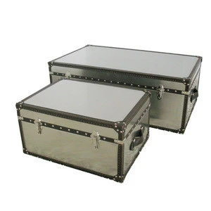 Stainless steel storage trunk coffee table