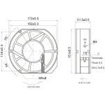 STK AC Axial Fan 172x151x51mm(V5) Aluminum housing frame ac motor