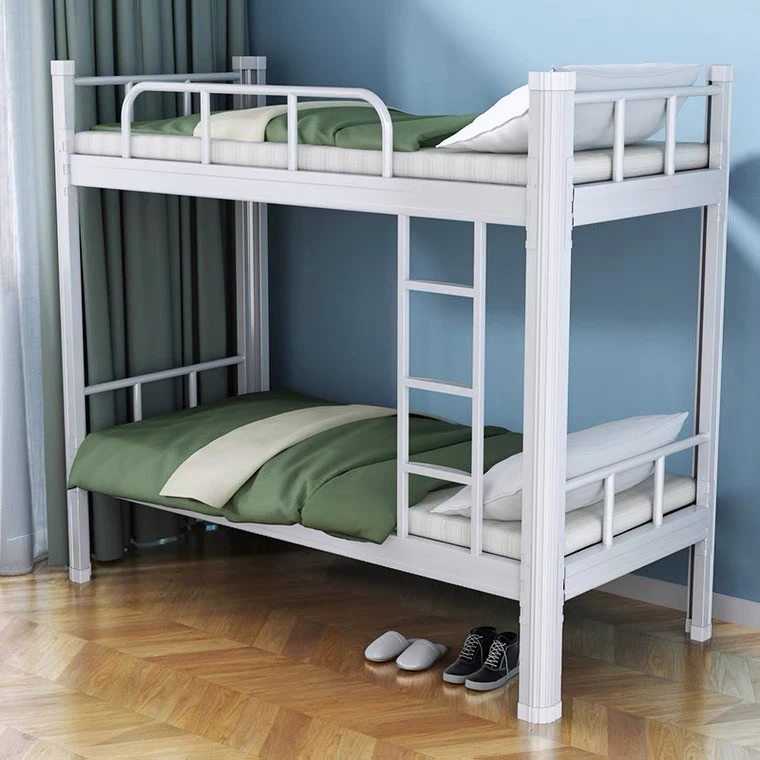 Support Custom Packaging Dormitory Furniture Metal University Loft Bunk Bed