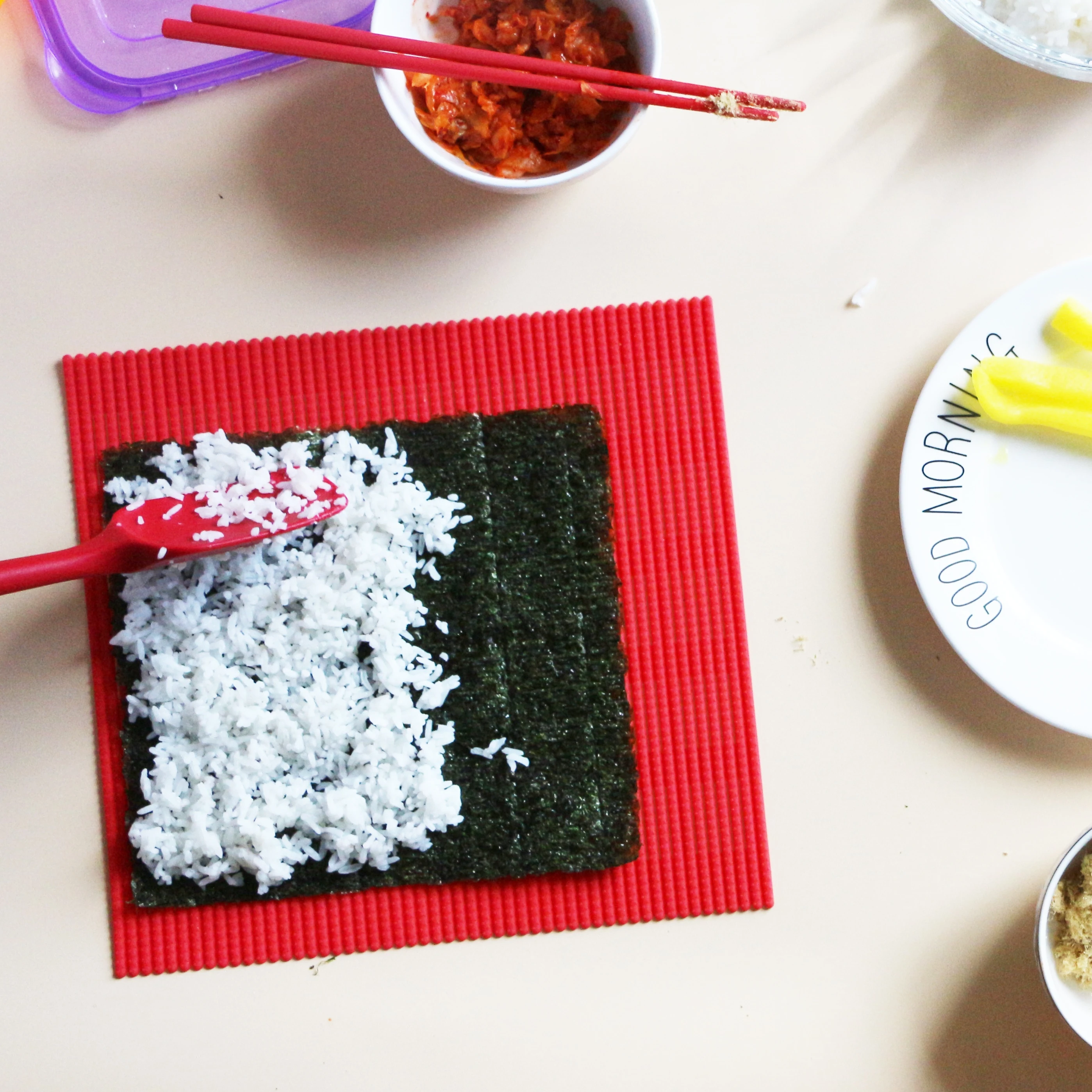Sushi Making Kit, Rice Sushi Mats, Food Grade Silicone Cake Rolling Mats