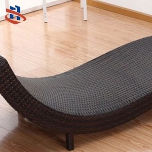 Synthetic Rattan Sun Bed Waterproof Chaise Lounger