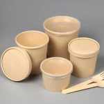 Take Away Togo 32 oz Hot  Disposable Soup Container with Lid