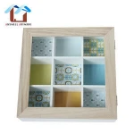 Tea Bag Organizer Storage Box,Wooden 9 Chest Compartments Tea Gift Box