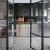 Import tempered glass double black aluminum interior french swinging door from China