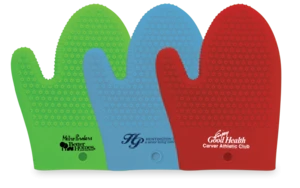Therma-Grip Silicone Oven Mitt - all silicone construction with hanging hole for easy access and comes with your logo