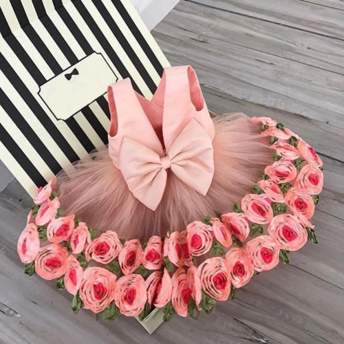 Toddler Kid Baby Girl Flower Dress Lace Tutu Party Bridesmaid Pageant Dresses Sleeveless Cute Gilrs Dresses