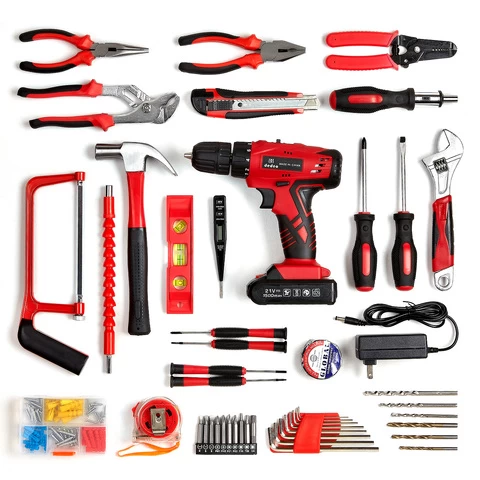 Tools Hardware Electric Drill Power Screwdriver Battery Driver Motor Wood Saw Socket Hammer Combo Cordless Drills Power Tool Set