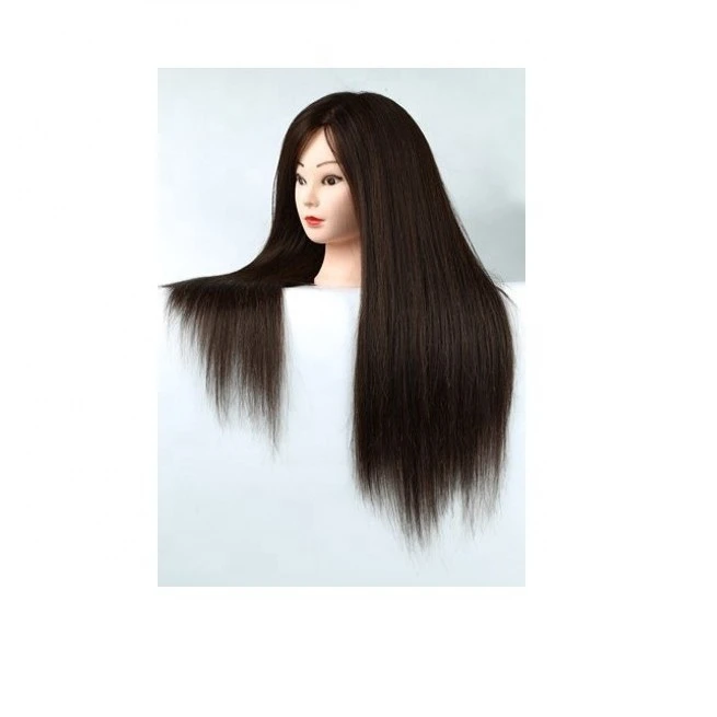 Top quality human hair mannequin heads training head for hairdresser on sale