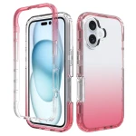 Two-piece 360 Full Cover Clear Transparent Shockproof Colorful Gradient TPU PC Phone Case For iPhone 16/16 PRO/16 ProMax/16 Plus