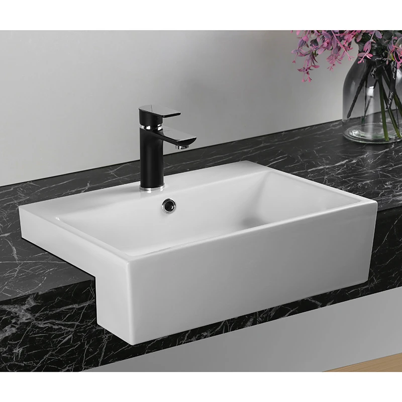 Under mount stone rectangle wash basin sink  hotel bathroom decoration ceramic hand wash basin