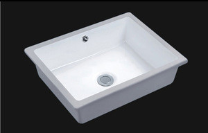 Undermount rectangular commercial ceramic basin sink bathroom