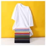 Unisex 230grams 100% Cotton Plain Men Shirt Custom Logo Printing Drop Shoulder Cotton T Shirt
