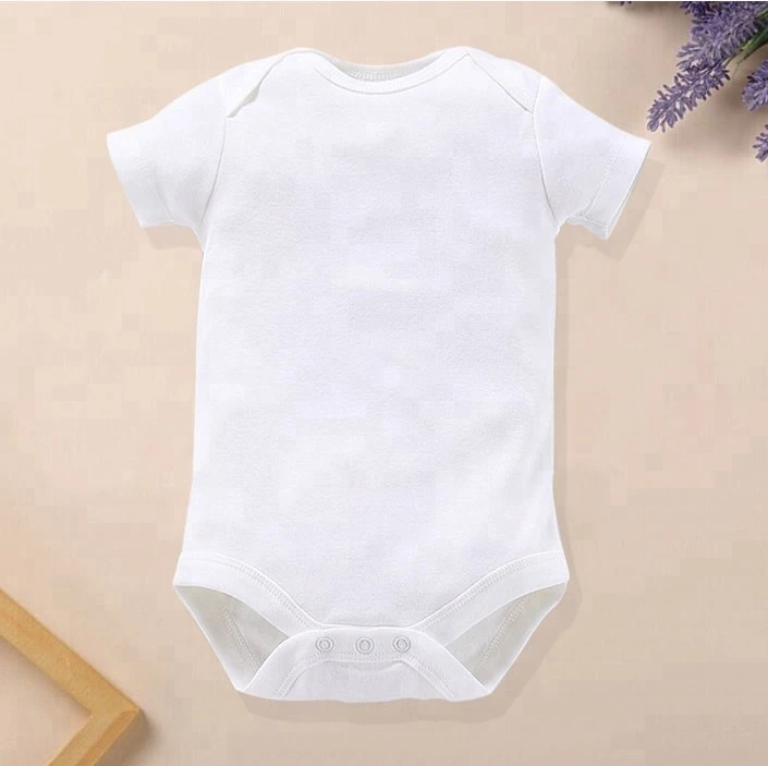 Unisex Baby 5-Pack Short-Sleeve plain White romper bodysuit