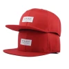 Unisex mens women personalised applique woven label logo high quality 6 panel flat brim polyester snapbacks hat