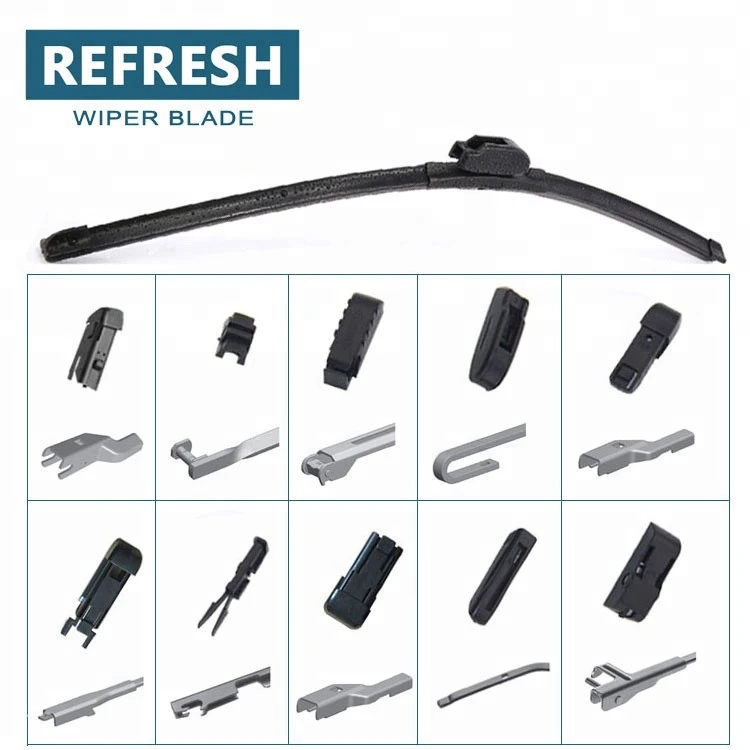 Universal windshield Wiper Blades soft frameless type multi fit adaptors