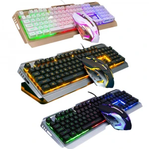 V1 USB Wired Ergonomic Backlit Mechanical Feel Gaming Keyboard and Mouse Set Gamer Laptop Computer Gaming accessories