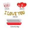 Valentines Day Decorations and Gift  I Love You Aluminum Foil Balloon Set for Wedding Anniversary Valentines Day Supplies