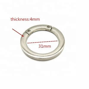 Verified Supplier Metal O Ring Round Carabiner, Flat Spring Gate Ring Round Snap Clasp Buckle