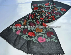 Very Light weight New Scarf Embroidery Style thin embroidery scarves