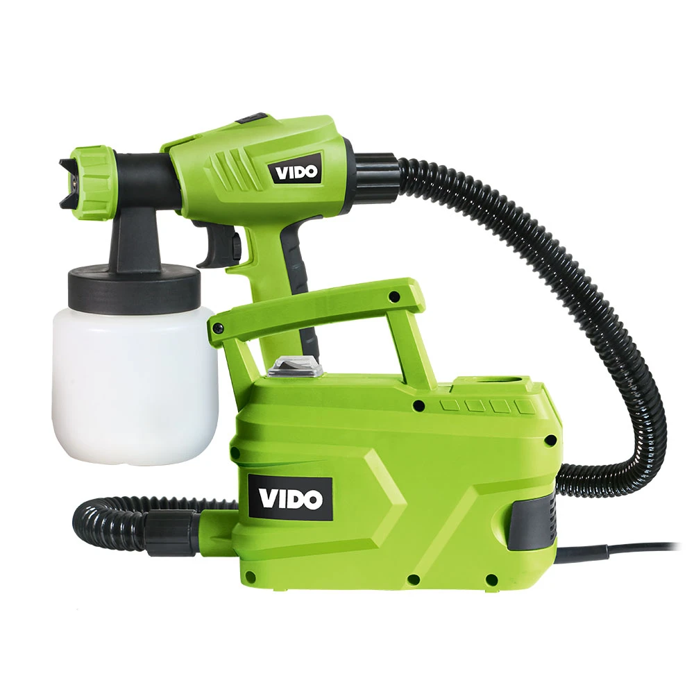 VIDO NEW design hot sale 500W portable painting spray gun handheld  electric spray gun cleaner with 800ml cleaning bottle