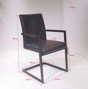 Vintage PU Leather Dining chair with Arm Rest home furniture dining room chairs modern leather