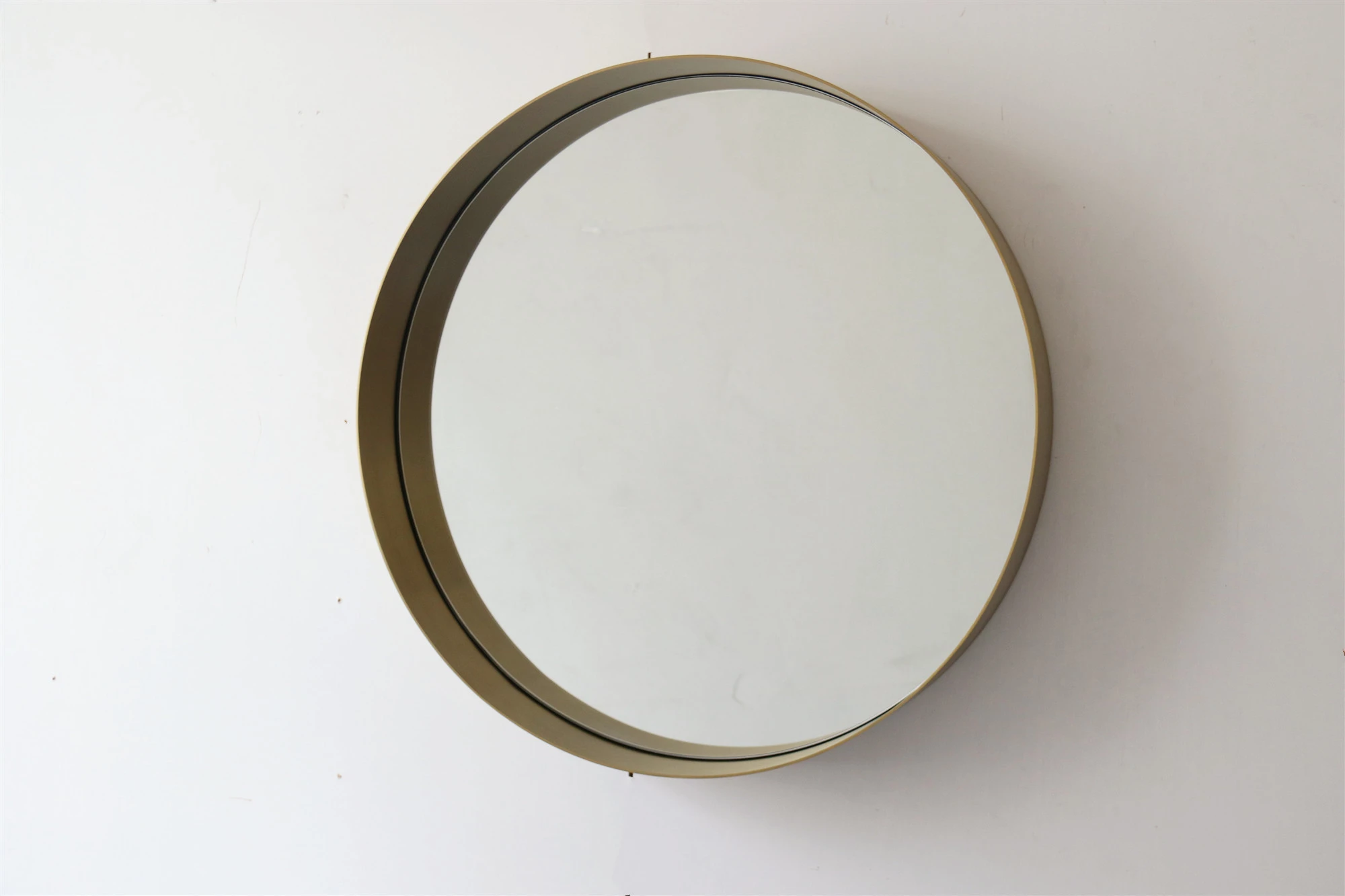 Wall mounted Custom Brass Brushed Stainless steel Framed bedroom decorative Mirror