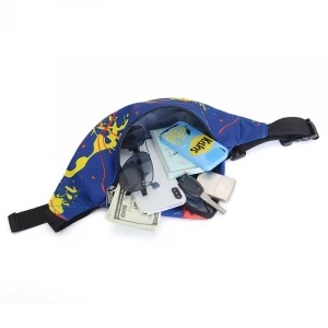 Water Resistant Nylon Sports Fanny Pack Man Waist Bag Black Running Belt Wholesale