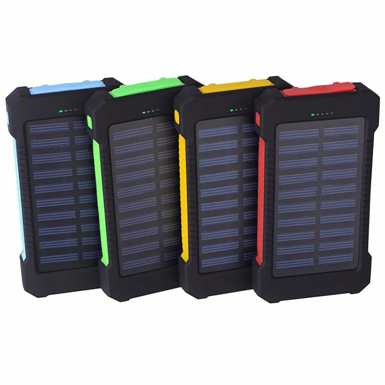 Waterproof Portable Solar Power Bank 20000mah Usb Solar Battery Bank With Led Lights