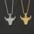 Import Waterproof Stainless Steel Cow Head Pendant 18K Gold Plated Iced Out Crystal Animal Jewelry For Men from China