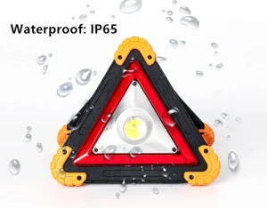 Waterproof Traffic Warning Triangle Foldable Safety Light Roadside  Flashing Light Outdoor COB Emergency Lamp with USB Charging