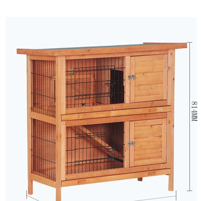 Waterproof Wooden Pet House Double Layers Pet Supplies Rabbit Hutch Two Storey Rabbit Hutch Bunny Cages