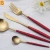 Import Wedding Accessory Dinner Fork Gold Silver Head Cutlery With Color Handle from China