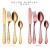 Import Wedding Golden Plated Cutlery Stainless Steel Silverware Set Gold Spoon Forks and Knives Flatware from China