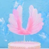 Wedding Valentine&#39;s Day Creative White Feather Wings Cake Decoration