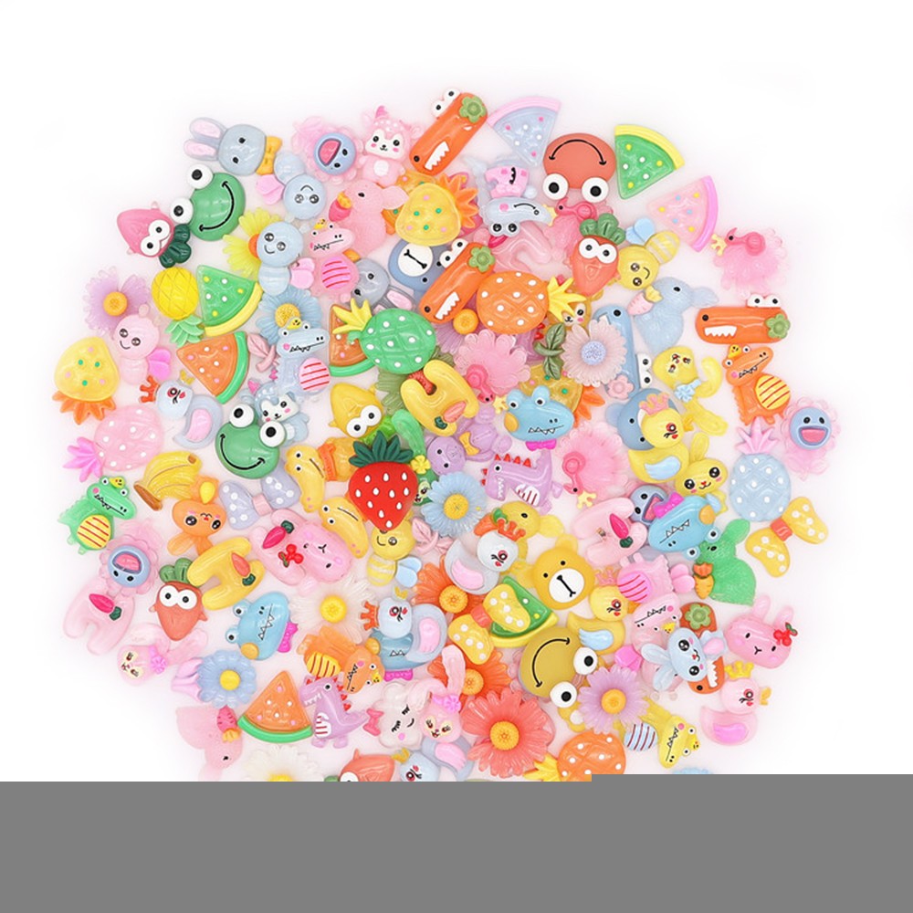 WGL445 Wholesale DIY Jelly Resin Slime Animal Fruit Accessories Charm Phone Hair Decoration