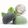 Wholesale 100% Pure Natural Konjac Facial Sponge with Green Tea Activated Bamboo Charcoal Konjac Sponge Facial Cleansing Sponge