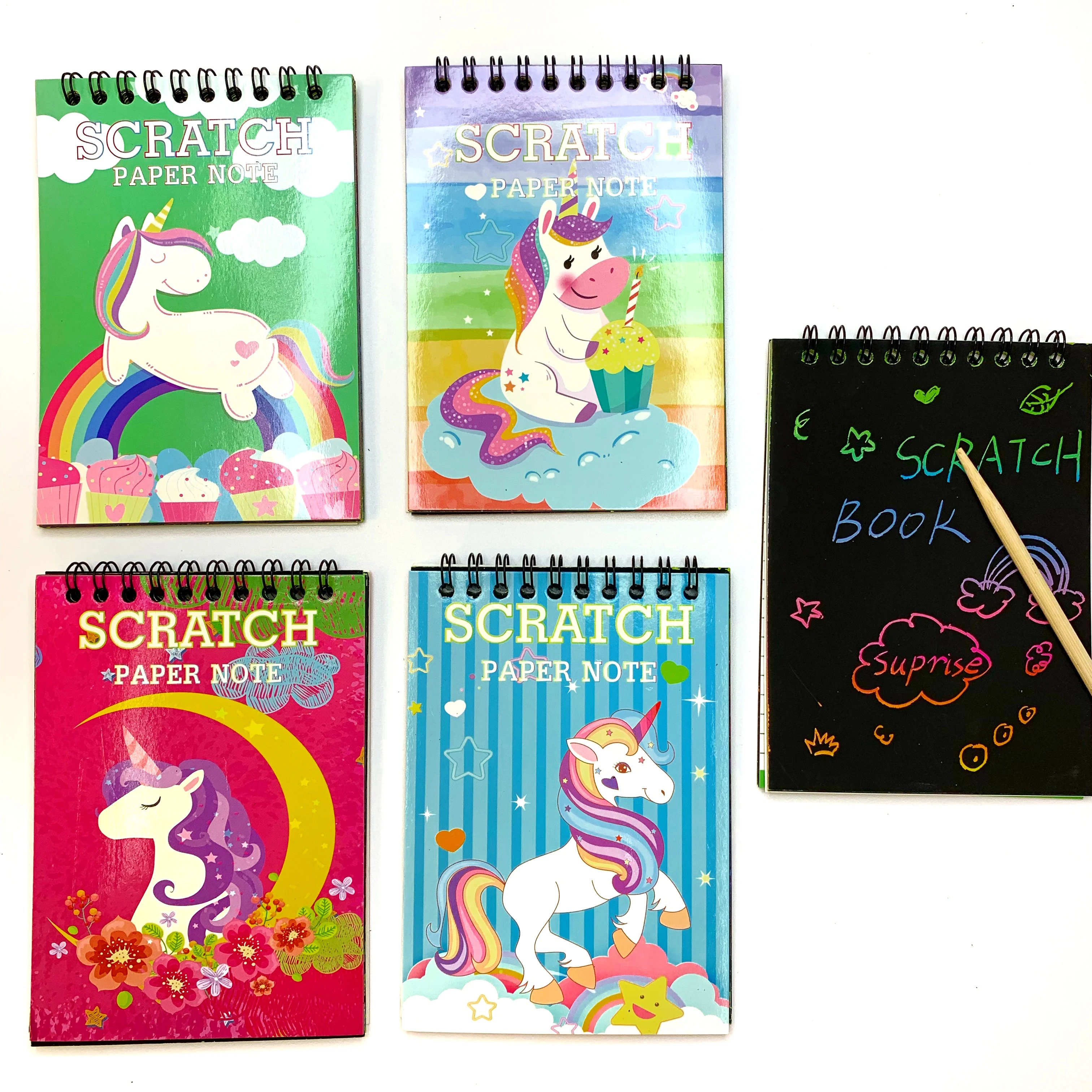 Wholesale  A6 Rainbow Scraping Drawing  Magic Scratch Paper Notebook With Pen